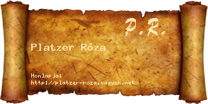 Platzer Róza névjegykártya